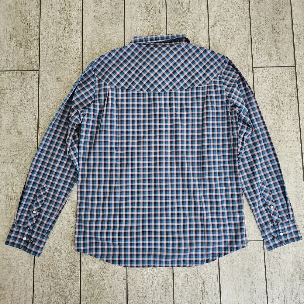 Stio Eddy Long Sleeve Shirt Mens Blue Check Hiking Outdoor Camping REI New NWT M - Picture 3 of 5